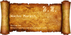 Wachs Margit névjegykártya